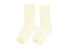 Joha off-white strømper melange uld